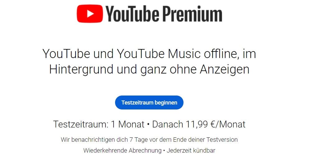 YouTube Premium Probemonat