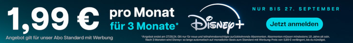 Disney Plus Streaming-Angebot 1,99 Euro