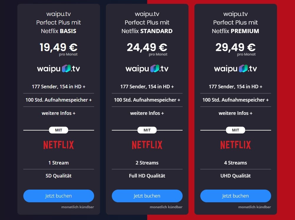 waipu tv mit Netflix