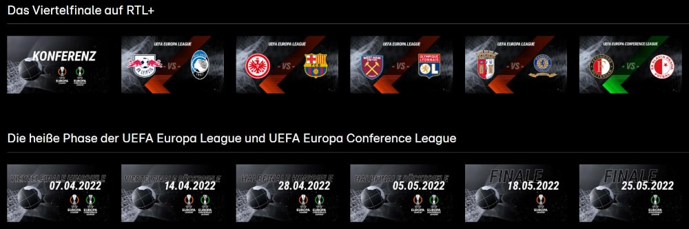 UEFA Europa League Übertragung Eintracht Frankfurt bei RTL Plus