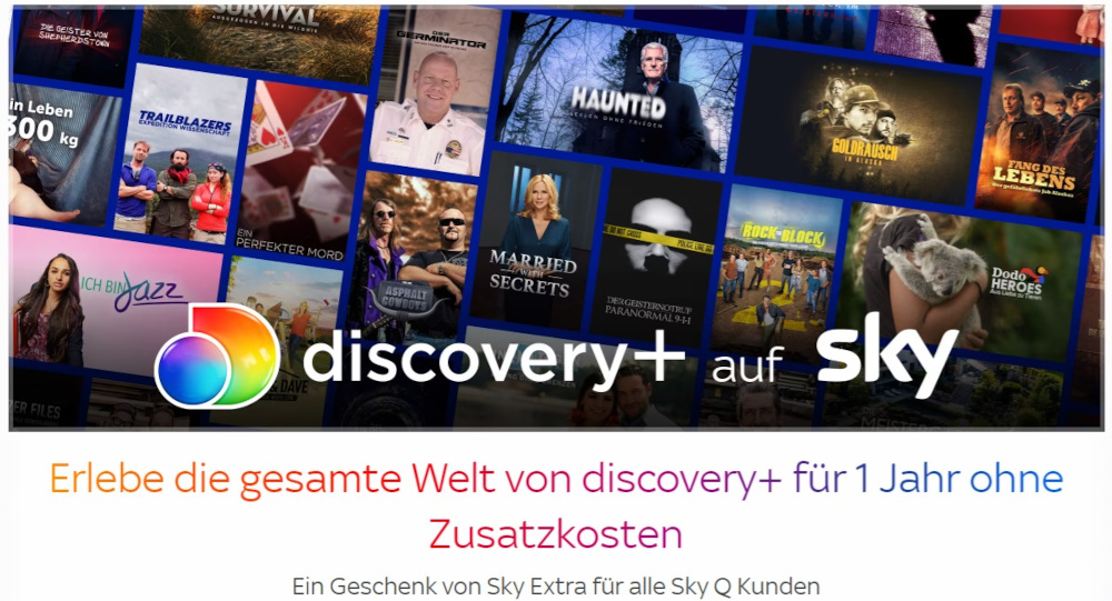 Für Sky Kunden Discovery Plus 1 Jahr kostenlos