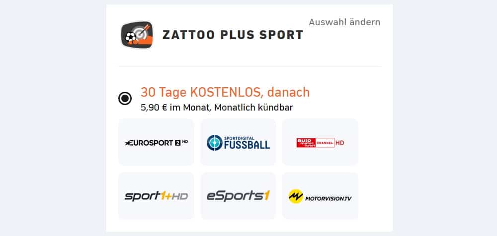 Zattoo Plus Sport Kosten
