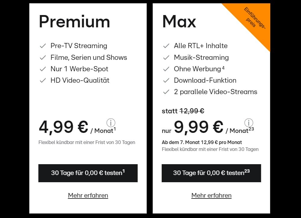 RTL Plus Premium Kosten