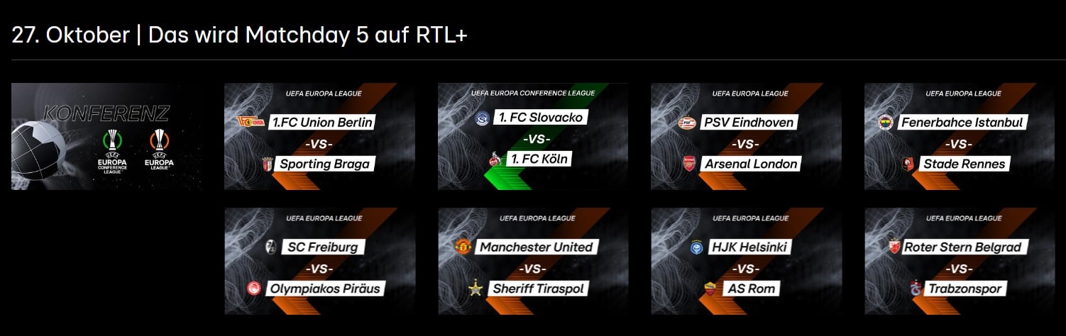 Europa League live bei RTL Plus