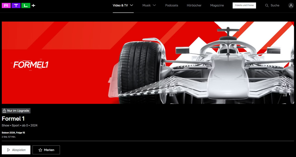 Sieben Formel 1 Rennen bei RTL Plus streamen