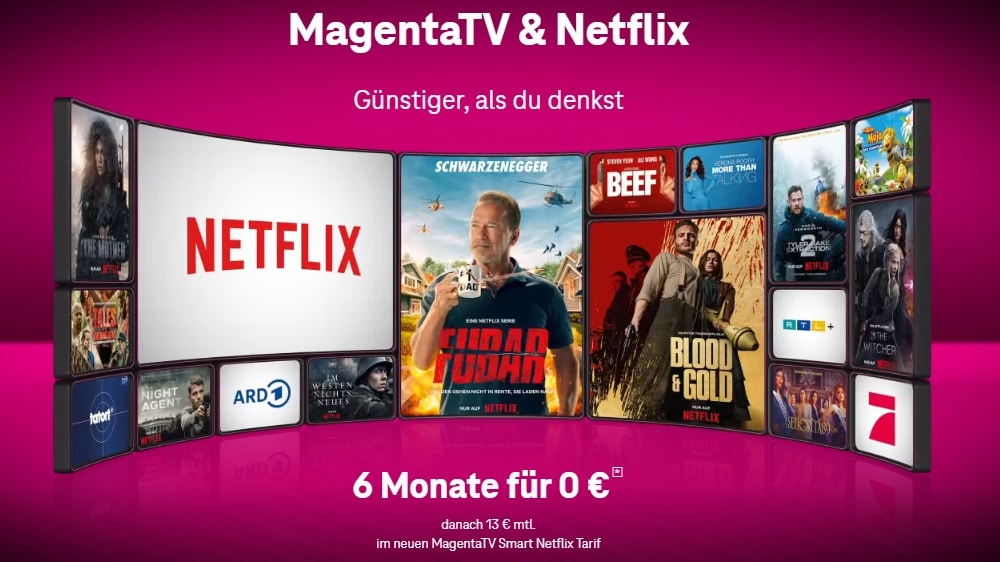 Netflix 6 Monate kostenlos testen mit Magenta TV