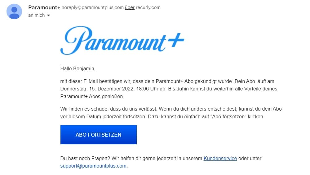 Paramount Plus Abo Kündigung