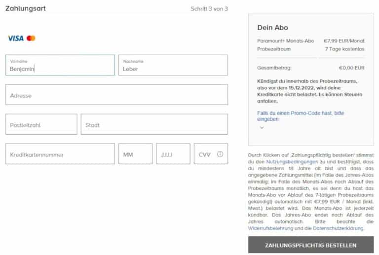 Paramount+ anmelden SchrittfürSchrittAnleitung der Registrierung