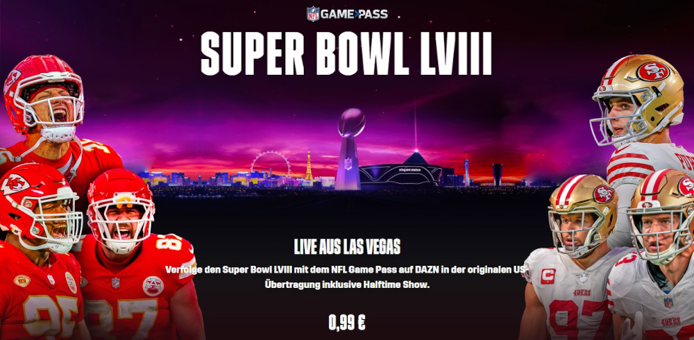 Super Bowl im Live-Stream - NFL Game Pass für 0,99 Euro buchen
