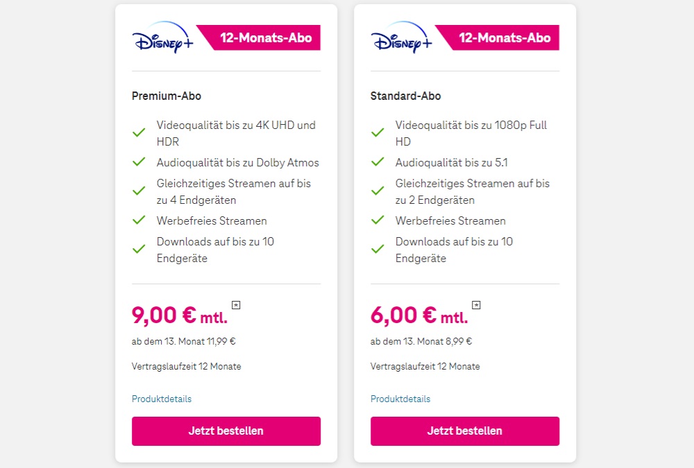 Telekom Disney Plus Abo-Kosten