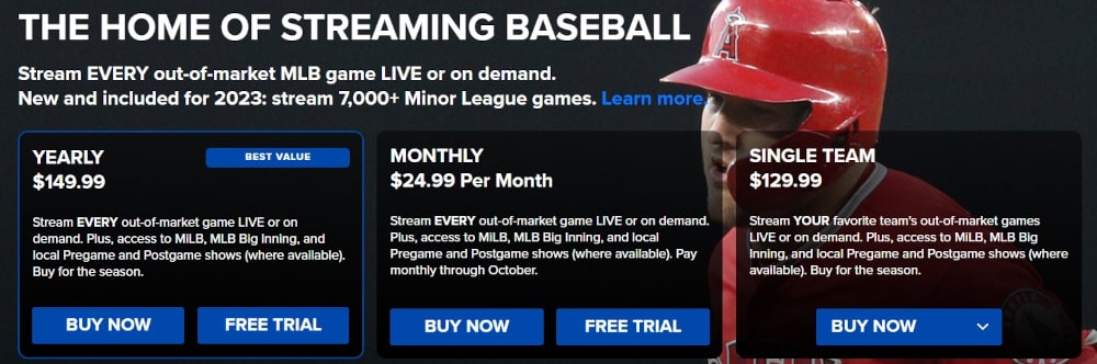 MLB.TV Kosten und Abos