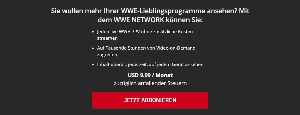 WWE Network Kosten