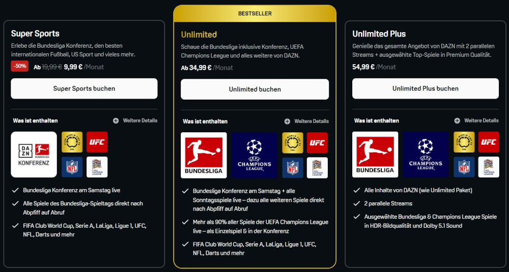 DAZN Super Sports Kosten
