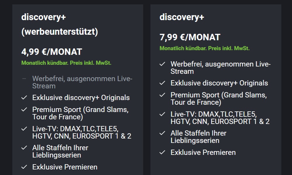 Discovery Plus testen im Monatsabo