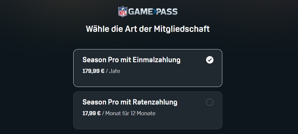 NFL Game Pass Kosten und Abos